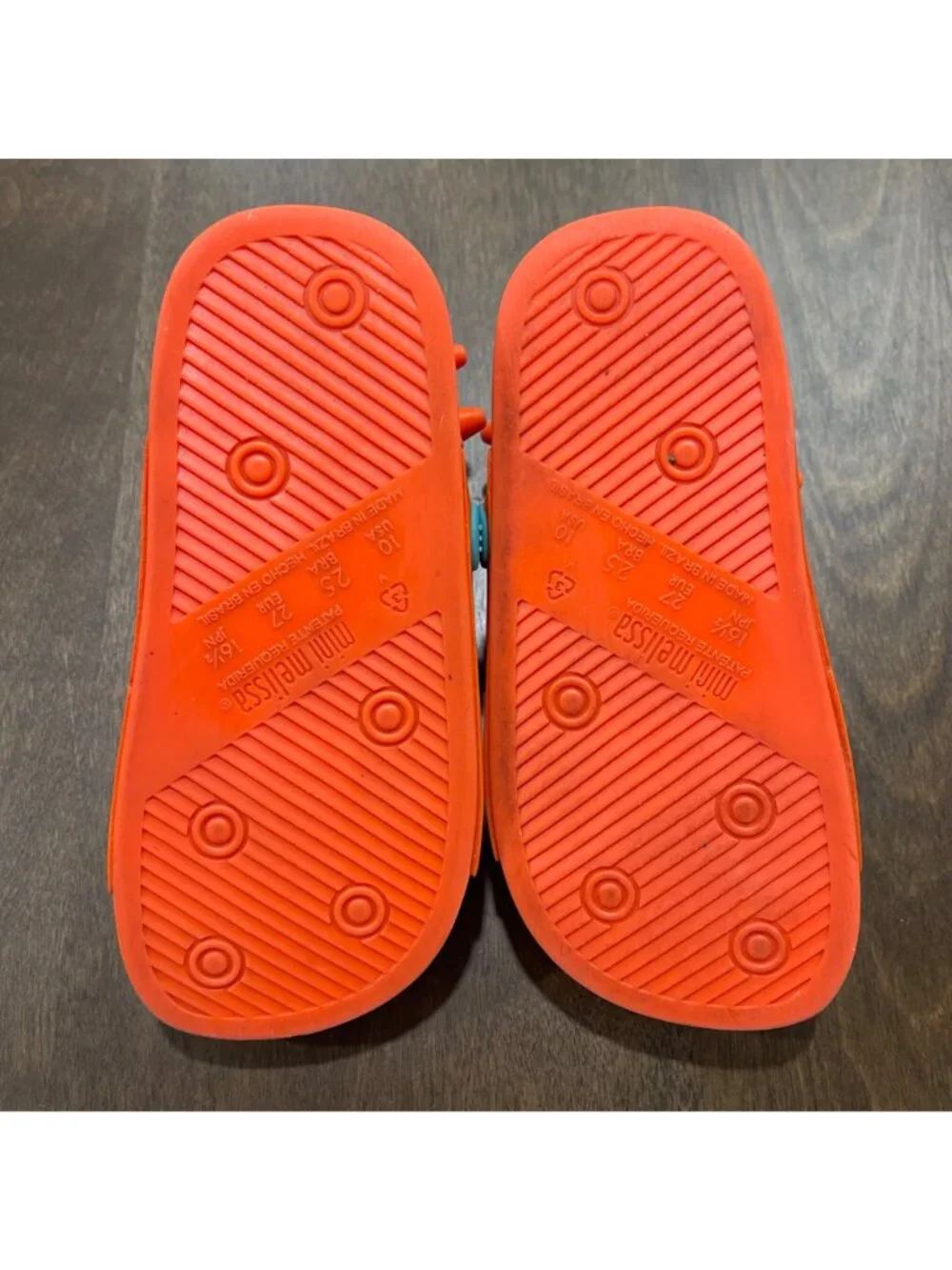 Mini Melissa Beach Slide Dino Sandal Toddler Size 10‎ Adjustable Back Orange